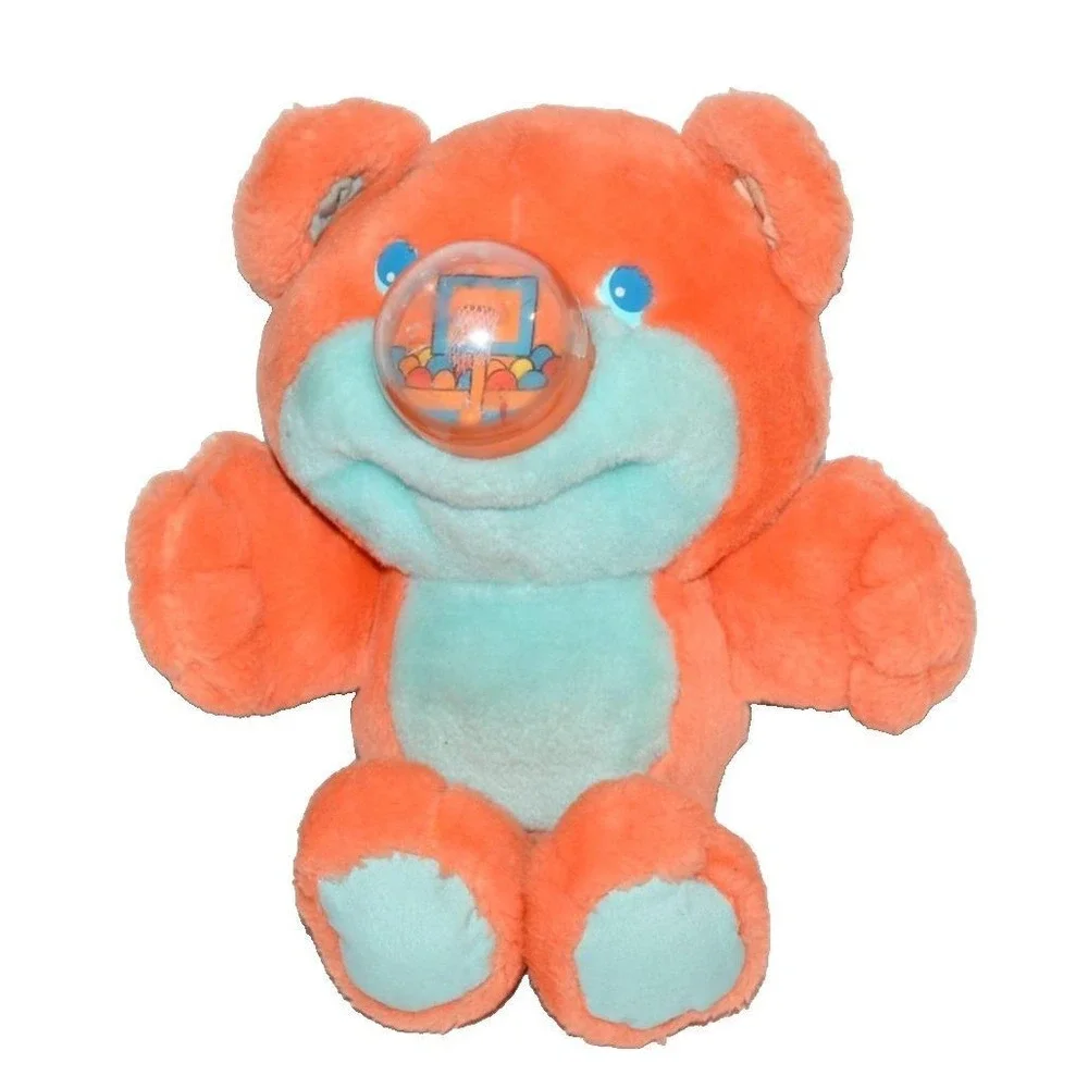 Vtg Playskool RUMPUS Basketball Nosy Bear Nose ORANGE TURQUOISE 1987 11